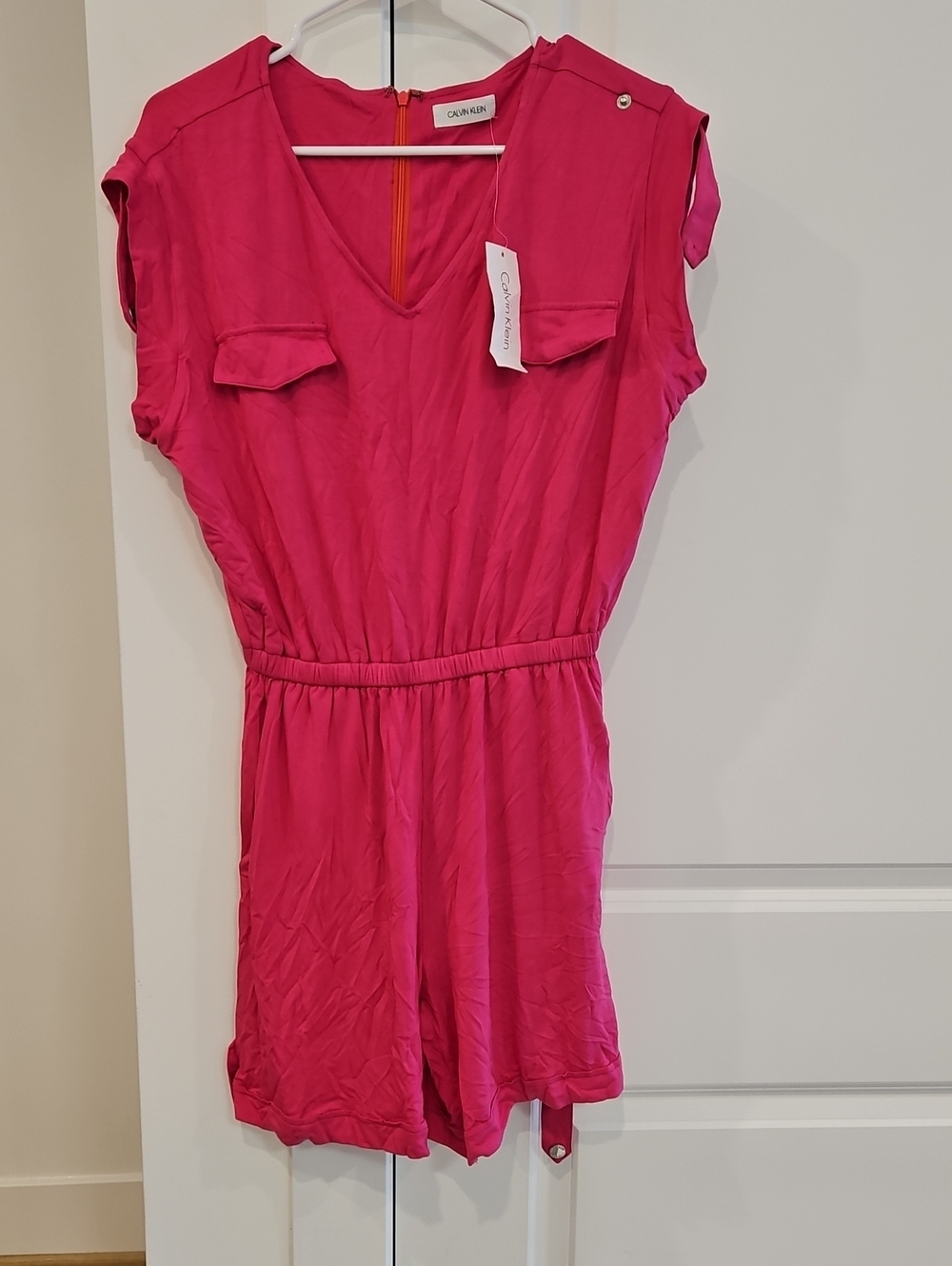 Calvin Klein Bright Pink Girls' One-Piece Romper